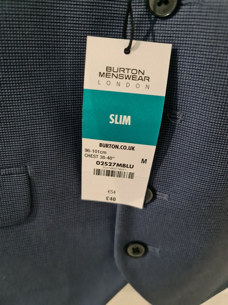 New Waistcoat Burtons slim fit with tags light blue - Medium