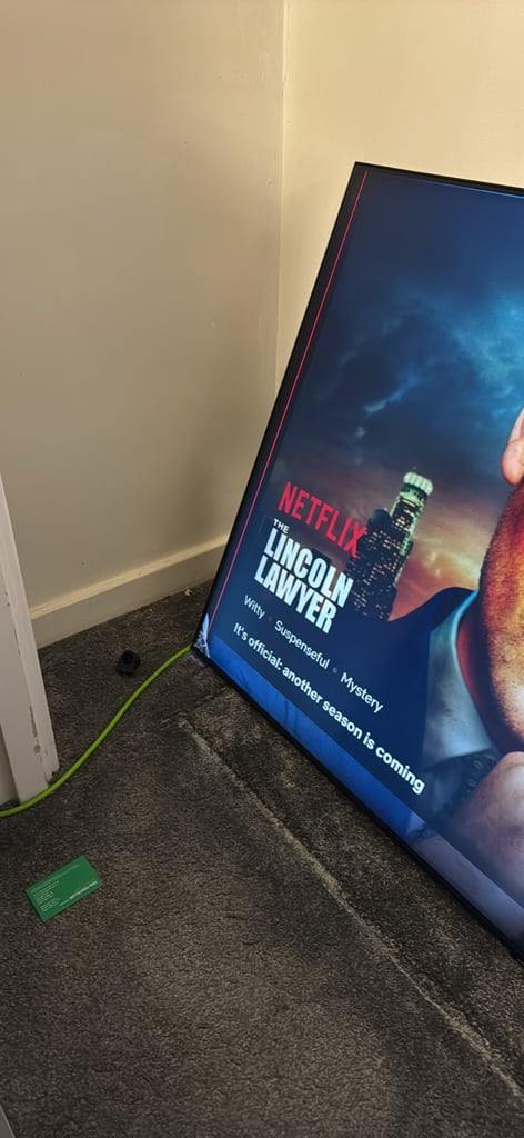 TV just fell - slight damage on one side and chip in the corner. RRP £999