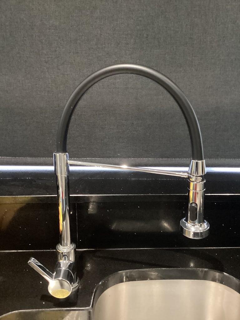 Bristan liquorice kitchen sink tap chrome and black with two spray & flexi hose