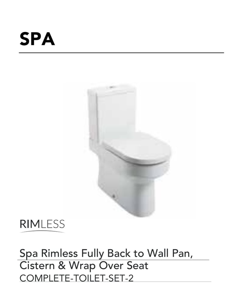 image for Toilet wc Spa rimless closed back pan