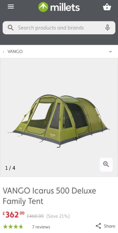 Vango icarus 500 tent | in Brotton, North Yorkshire | Gumtree