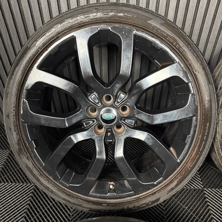 22" GENUINE RANGE ROVER SPORT LAND DISCOVERY BLACK WHEELS TYRES ALLOYS 5001