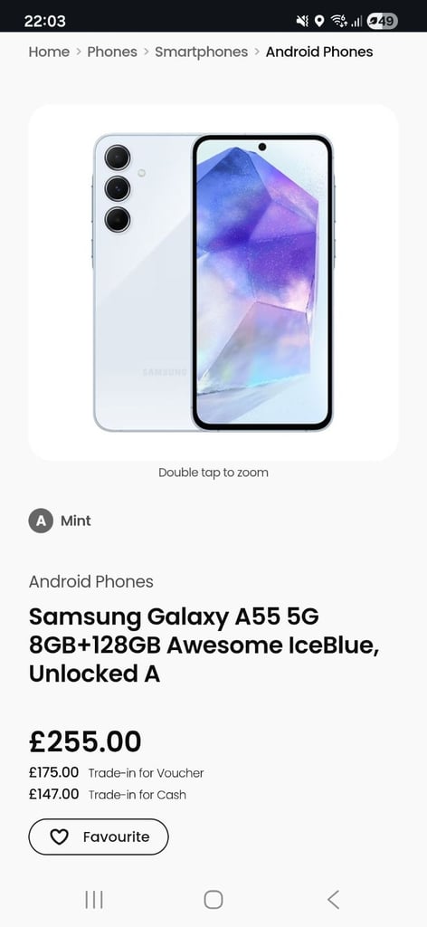 image for Samsung galaxy a55 128gb