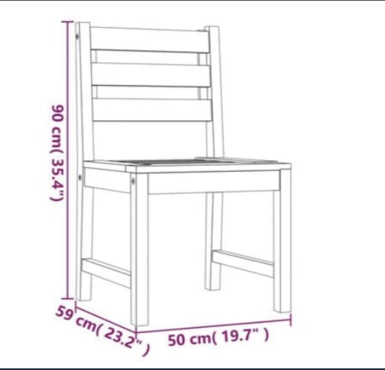 Four Brand New Solid Teak Garden Chairs – Still in Box