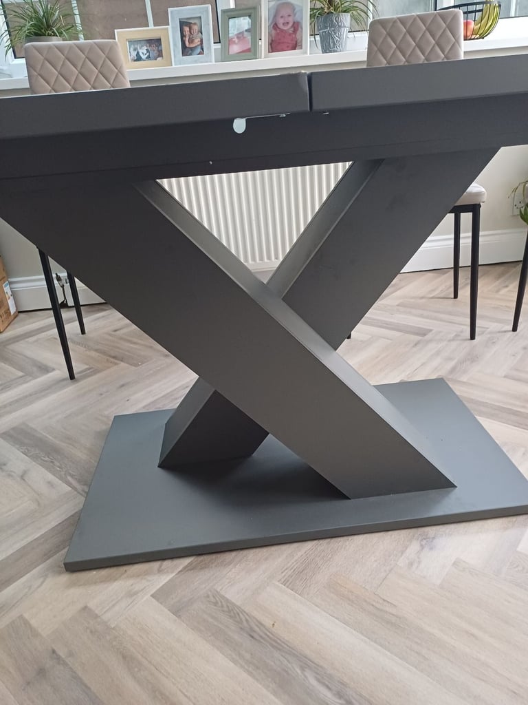 Grey extending dining table