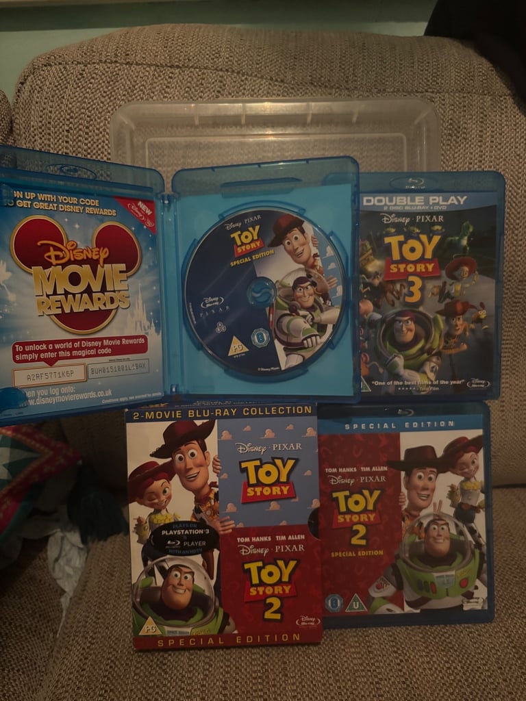 Toy Story blue ray dvds 1,2,3