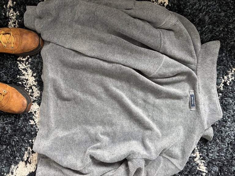 Mens Zip Up Fleece Gray And Black Nautica  Size Large