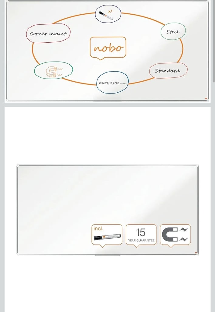image for Nobo Whiteboards 120cm x 240cm