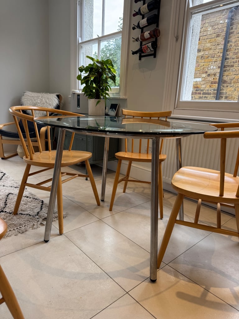 Glass top dining table 