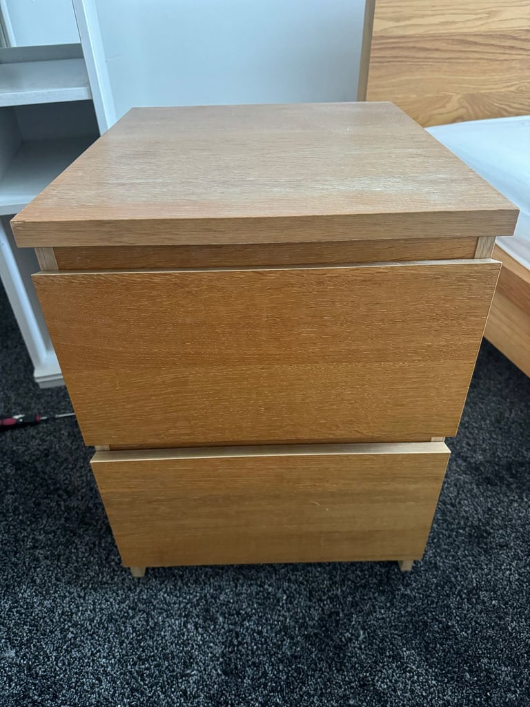IKEA MALM Bed side drawer (Oak) Nightstand 2 Drawers Table