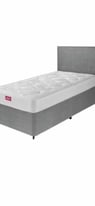NEW COMPLETE SINGLE BED + MATTRESS GREY / BLACK 