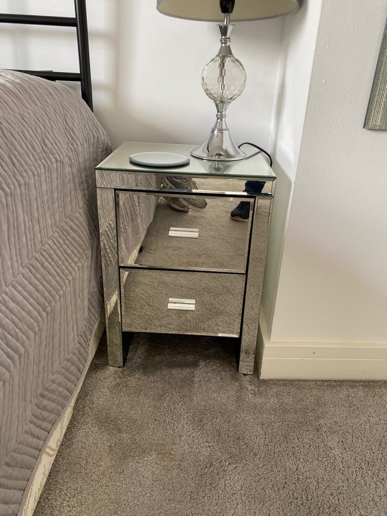 Mirrored bedside table