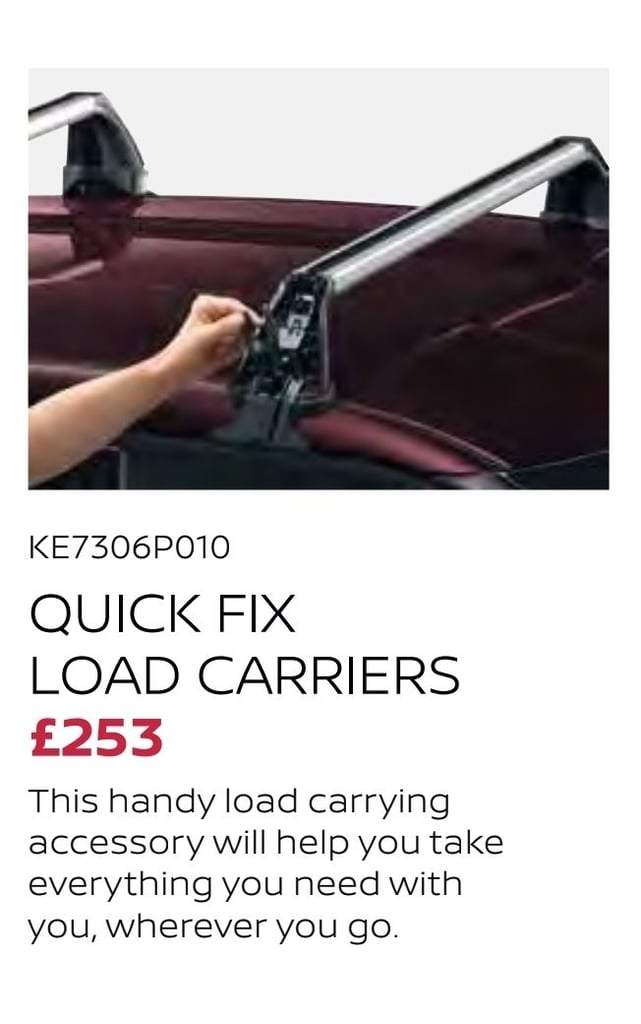 Official nissan juke roof bars 