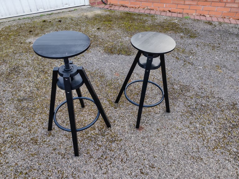 2 IKEA Dalfred Height Adjustable Bar Stools with Seat Cushions FREE DELIVERY 039