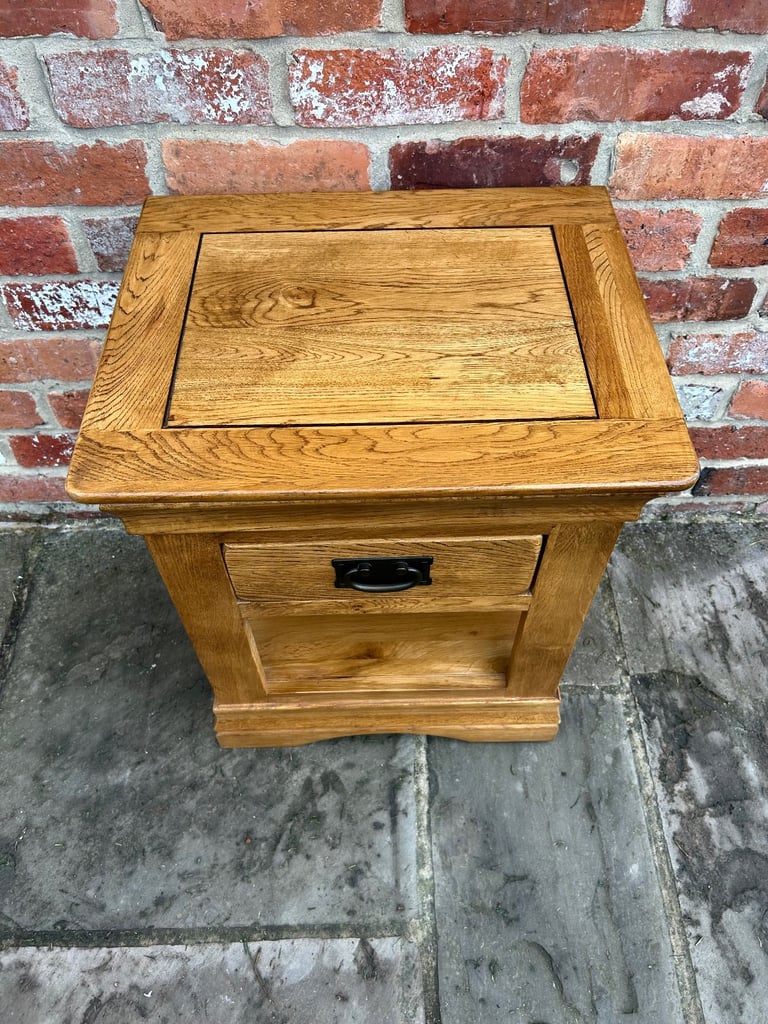 Rustic Solid Oak Side Table - Excellent Condition 