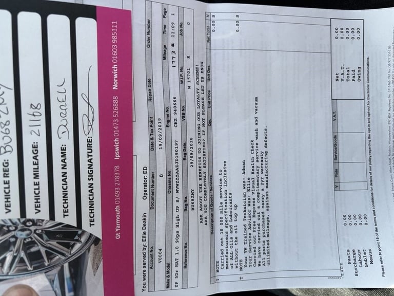 2018 Volkswagen up! 1.0 High up Hatchback Petrol Manual