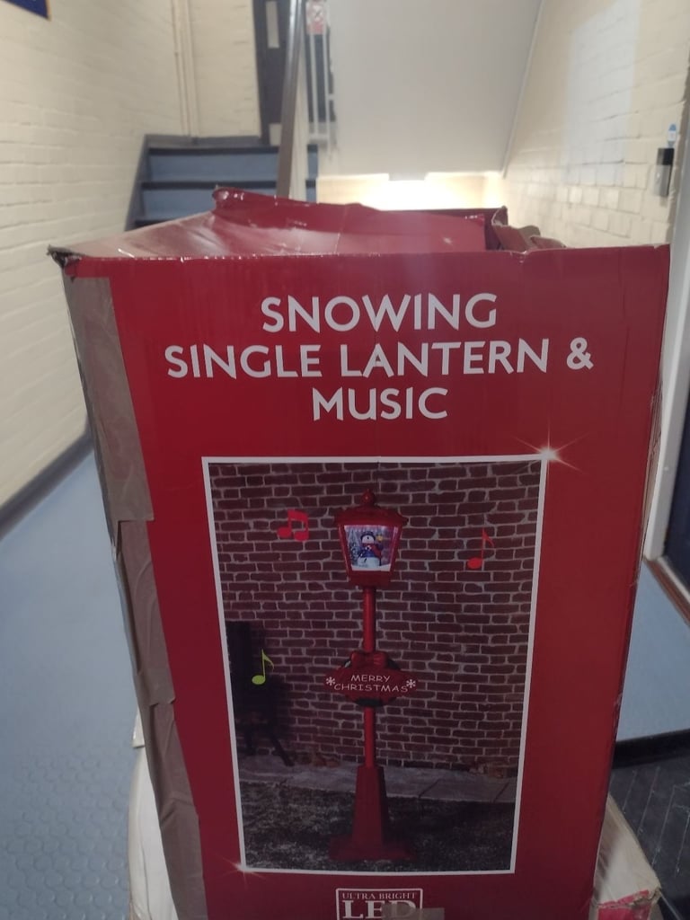 image for Snowing and musical single lantern £70