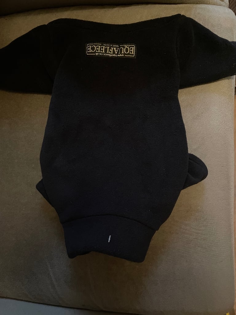 New Equafleece Dog Suit Jumpsuit Fleece Black Size 14 Pug