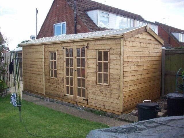 GARDEN SUMMERHOUSE HEAVY DUTY ERECTED FOR FREE