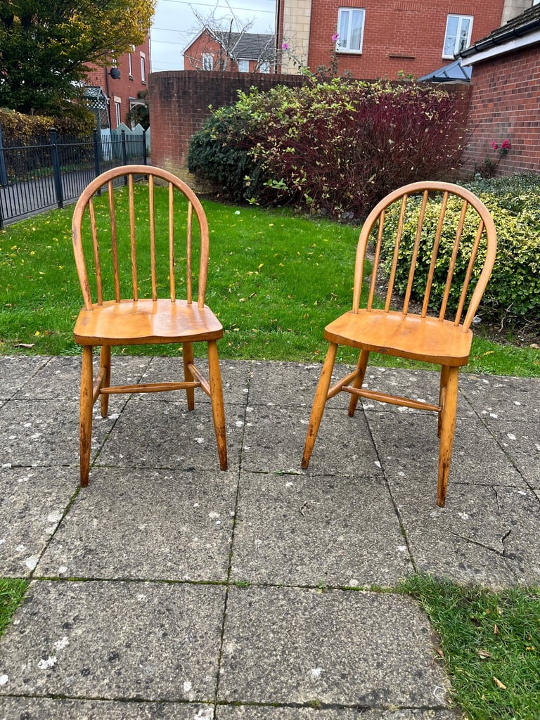 image for Pair of Ercol Windsor dining chairs (delivery available)