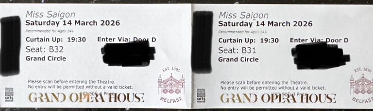 Miss Saigon tickets - Belfast Opera House