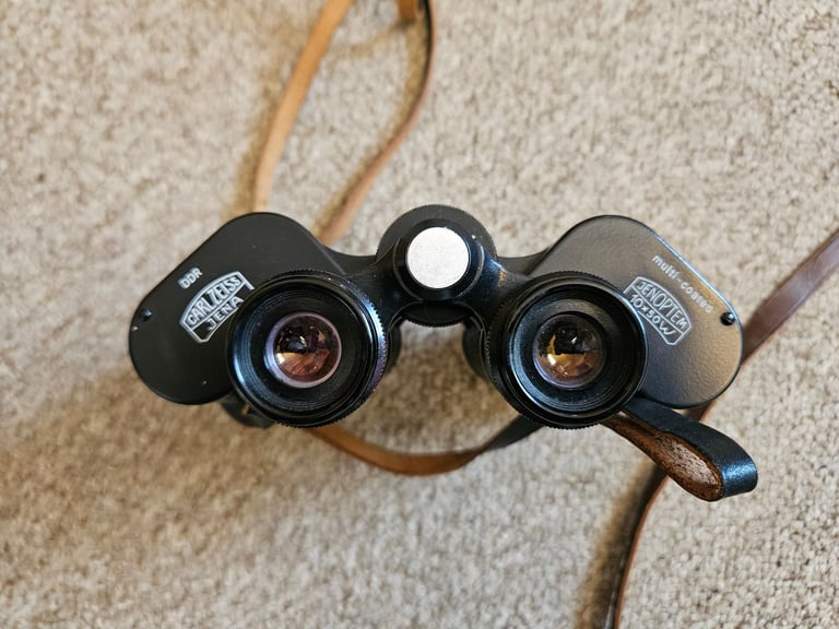 Cased Carl Zeiss Jenoptem 10 x 50 W Multi-coated DDR Binoculars