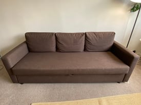 IKEA FRIHETEN 3-seat sofa-bed, with storage, dark brown