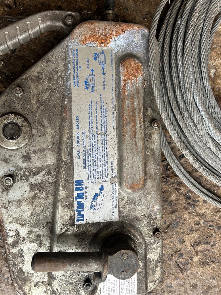 Original Tirfor tu 8m winch for sale 