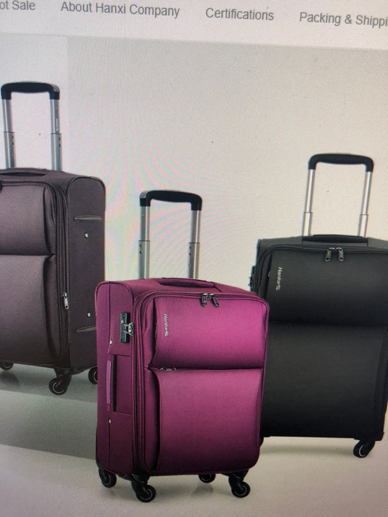 Fabric 4 wheel suitcases new choose size 