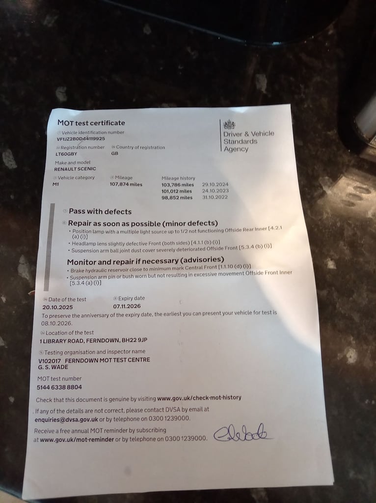 Renault, SCENIC, MPV, 2010, Manual, 1461 (cc), 5 doors