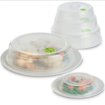 VonShef Set of 5 Ventilated Microwave Food Plate Covers Lids