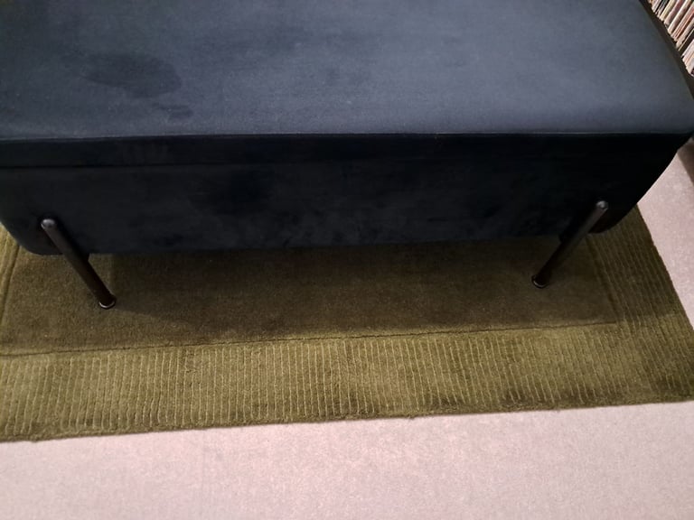 Black Velvet Ottoman With Storage 