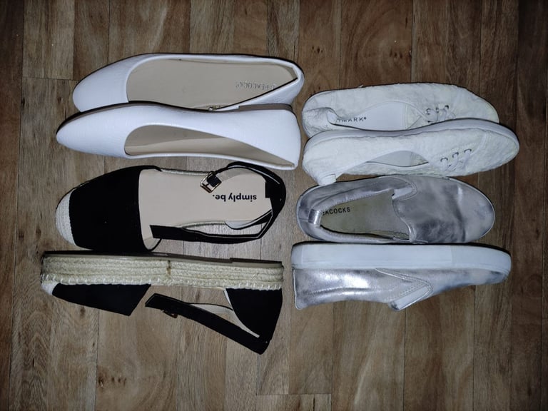 Bundle of 4 pairs Ballerina trainers shoes size UK 7