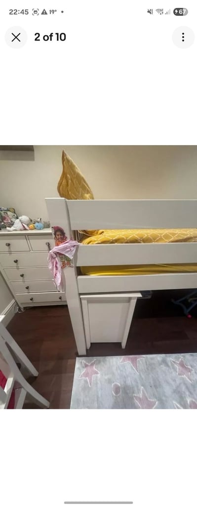 Bunk bed, desk and two chest of drawers