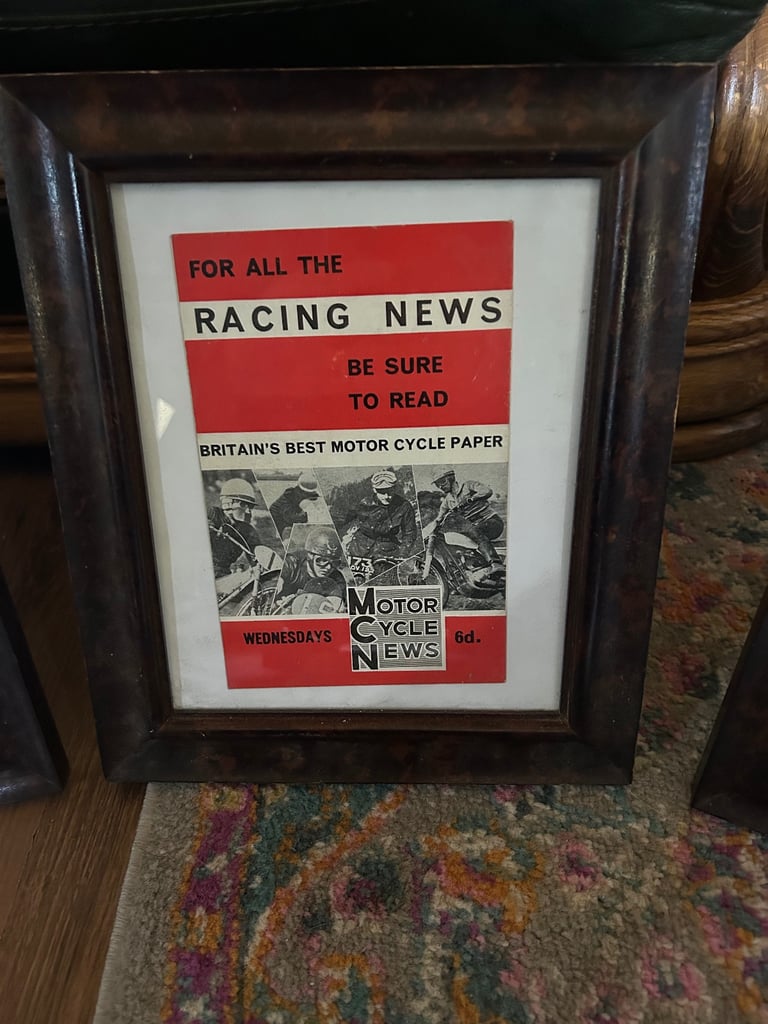 Old racing programs old framed 