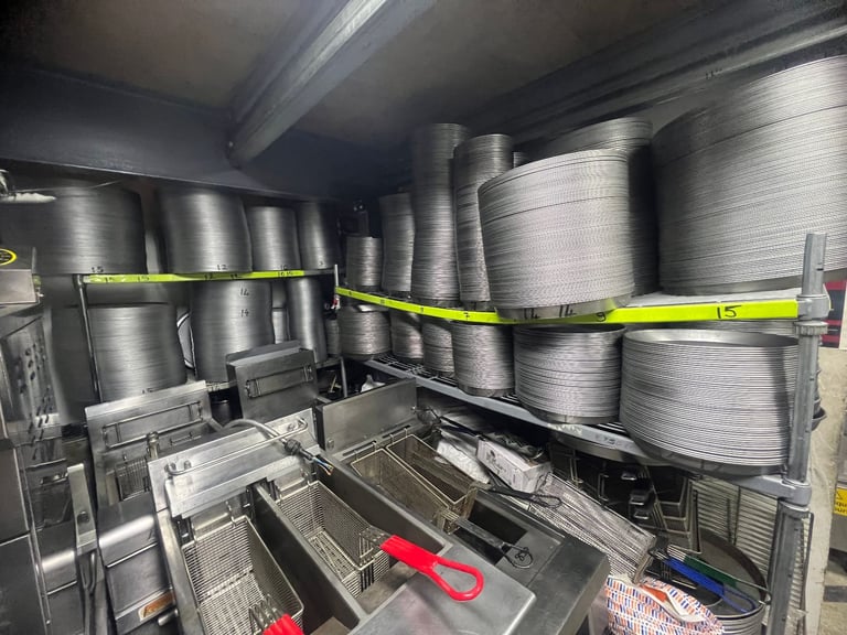 NEW COMMERCIAL CATERING 7'' BLACK IRON PIZZA PAN  TAKE AWAY FAST FOOD SHOP KITCHEN 