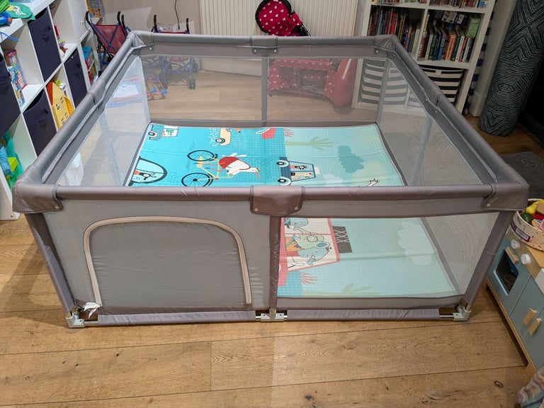 image for Large children's playpen with reversible soft mat