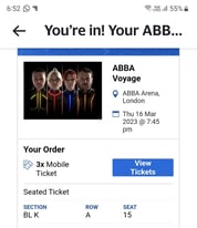 Abba Voyage ticket