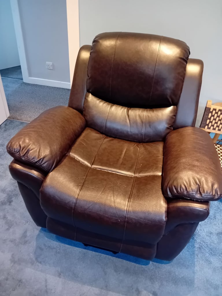 image for Electric recliner brown chair