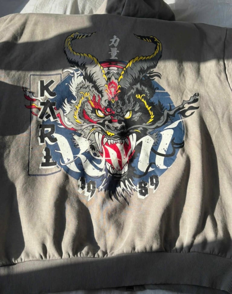 Karl Kani small signature washed os dragon full zip hoodie size L/12