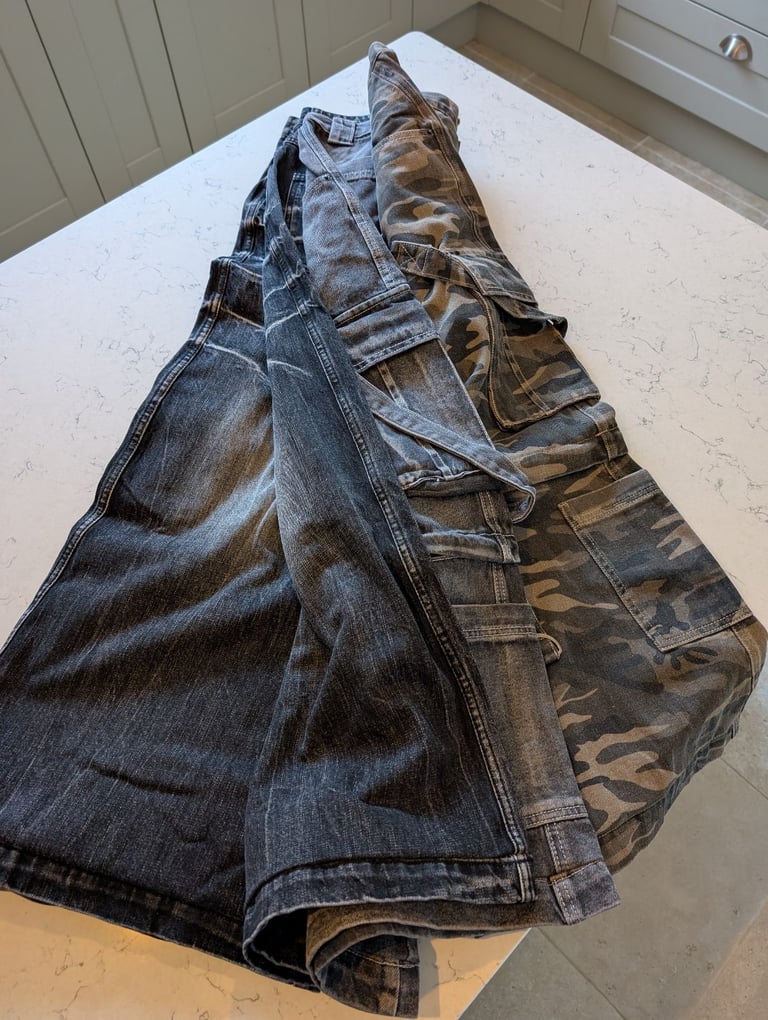 image for Minga London oversized denim jeans 3 pairs. W34" OL40" (actual sizes!)