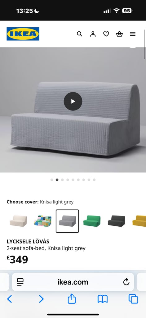 image for IKEA Sofa bed with quilted cover - As new 