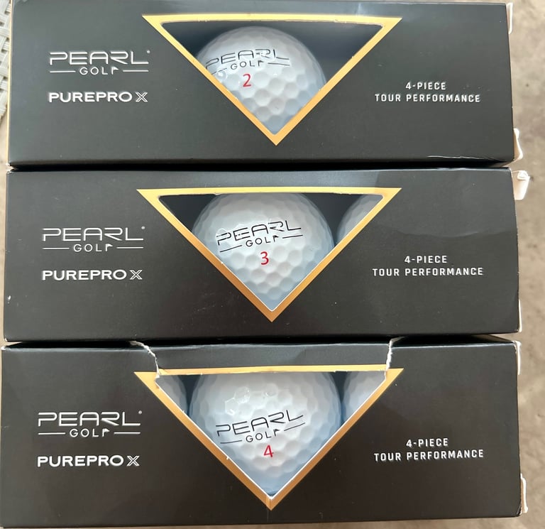 image for Pearl Golf PUREPRO X 4-Piece Balls – 9 Total (3 Packs) Brand New