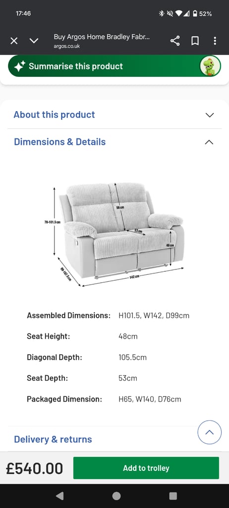 3 and 2 seater natural coloured Argos sofas