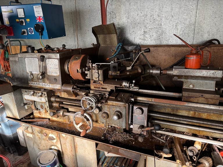 Harrison Metal Lathe, Pillar Drills & Powered Hacksaw. All 3 Phase.