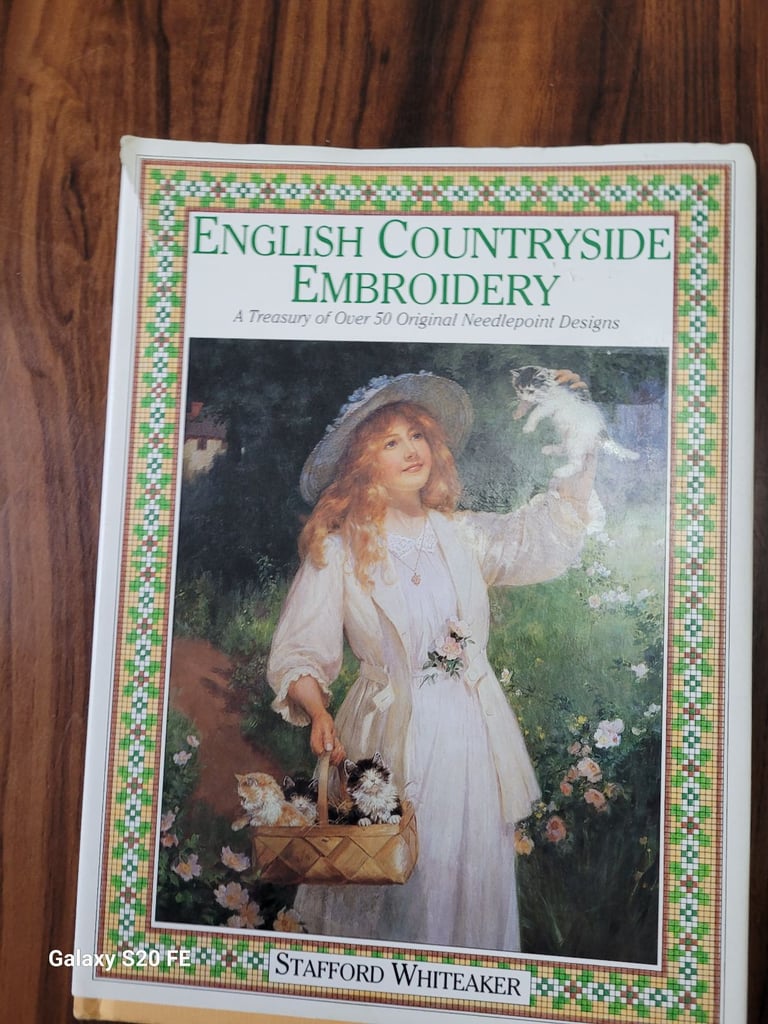 image for English Countryside Embroidery Book | 50+ Needlepoint & Cross Stitch Designs 