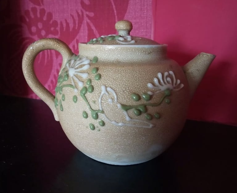 image for Antique Japanese Sharkskin Shagreen Moriage Teapot