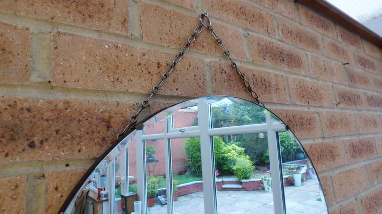 Antique Vintage Art Deco Period 30's Round Bevelled Mirror