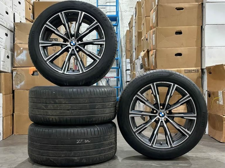 20" GENUINE OEM BMW 740M ALLOY WHEELS & TYRES X5 X6 G05 G06