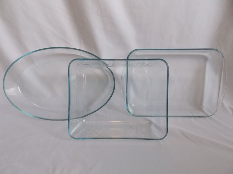 Selection 5 Large Vintage Pyrex Glass Rectangle Deep Casserole Dishes